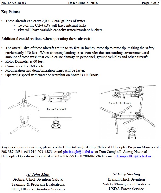 safety alert chinook helicopters