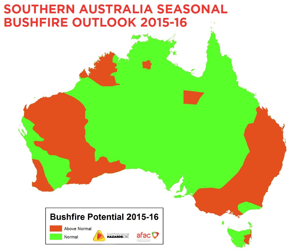 bushfire season outlook Australia 2016-2017