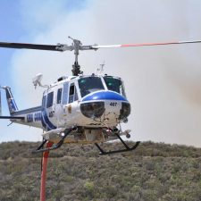 A Kern County FD night-flying helicopter assisted last month on the fires in Northern California