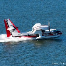 CL-415’s scooping water at Castaic Lake