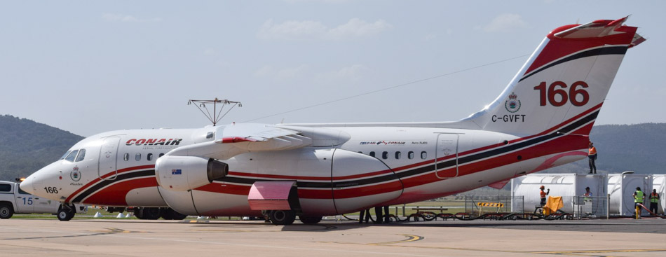 Air tanker 166 RJ-85 reloading Canberra Airport