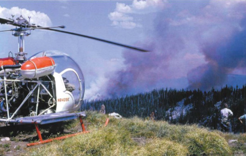 Bell 47 helicopter Forest Service