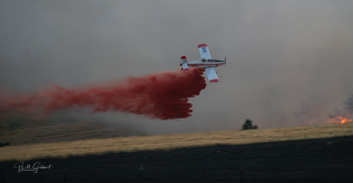 Air Tanker 855 drops Indian Canyon Fire