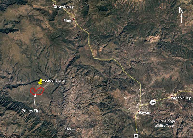 Polles Fire vicinity map