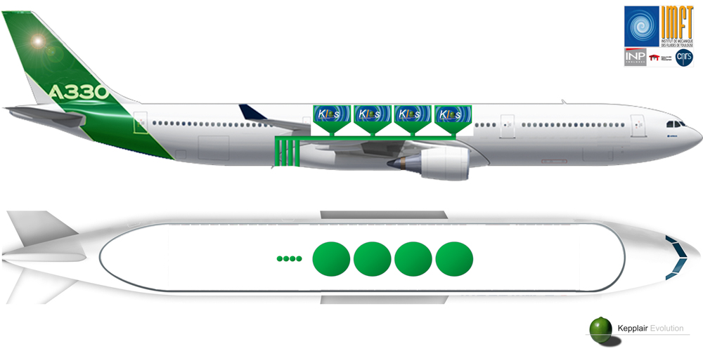 Diagram of an Airbus A330 with a Kepplair KIOS retardant delivery system. Kepplair image.