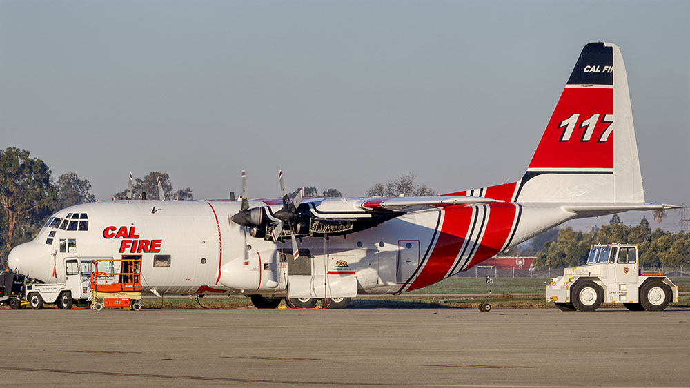 Coast Guard aircraft #1714 CAL FIRE air tanker 117