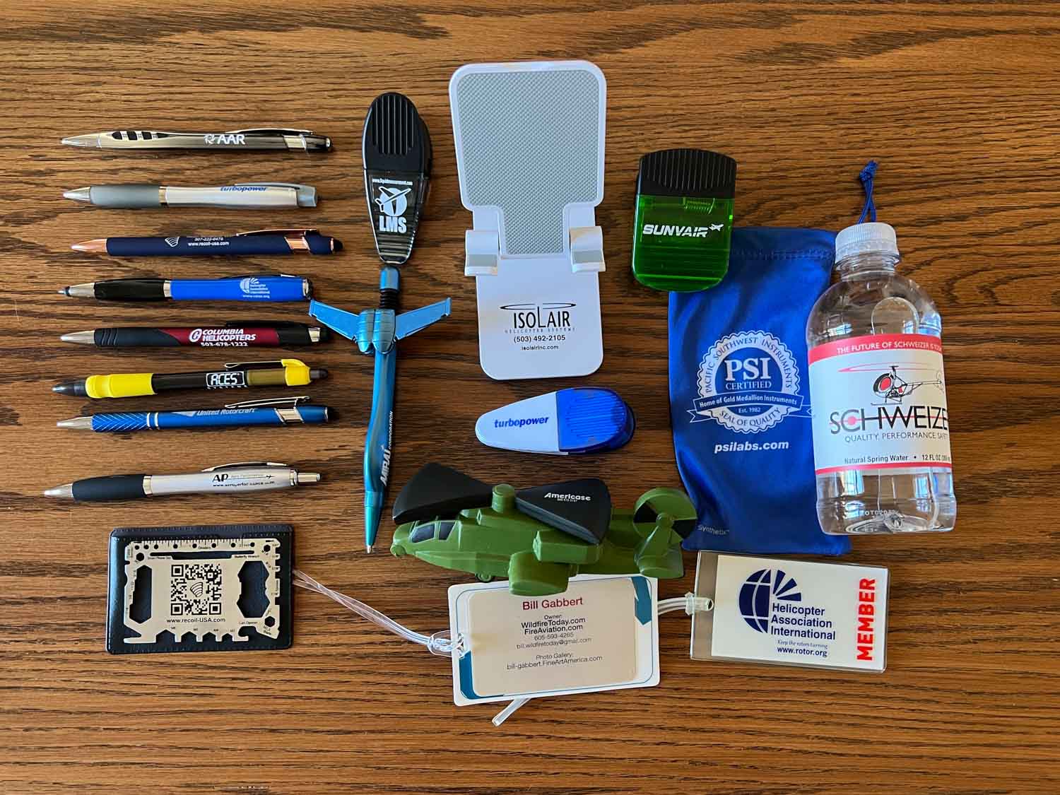 Various give away items Heli-Expo