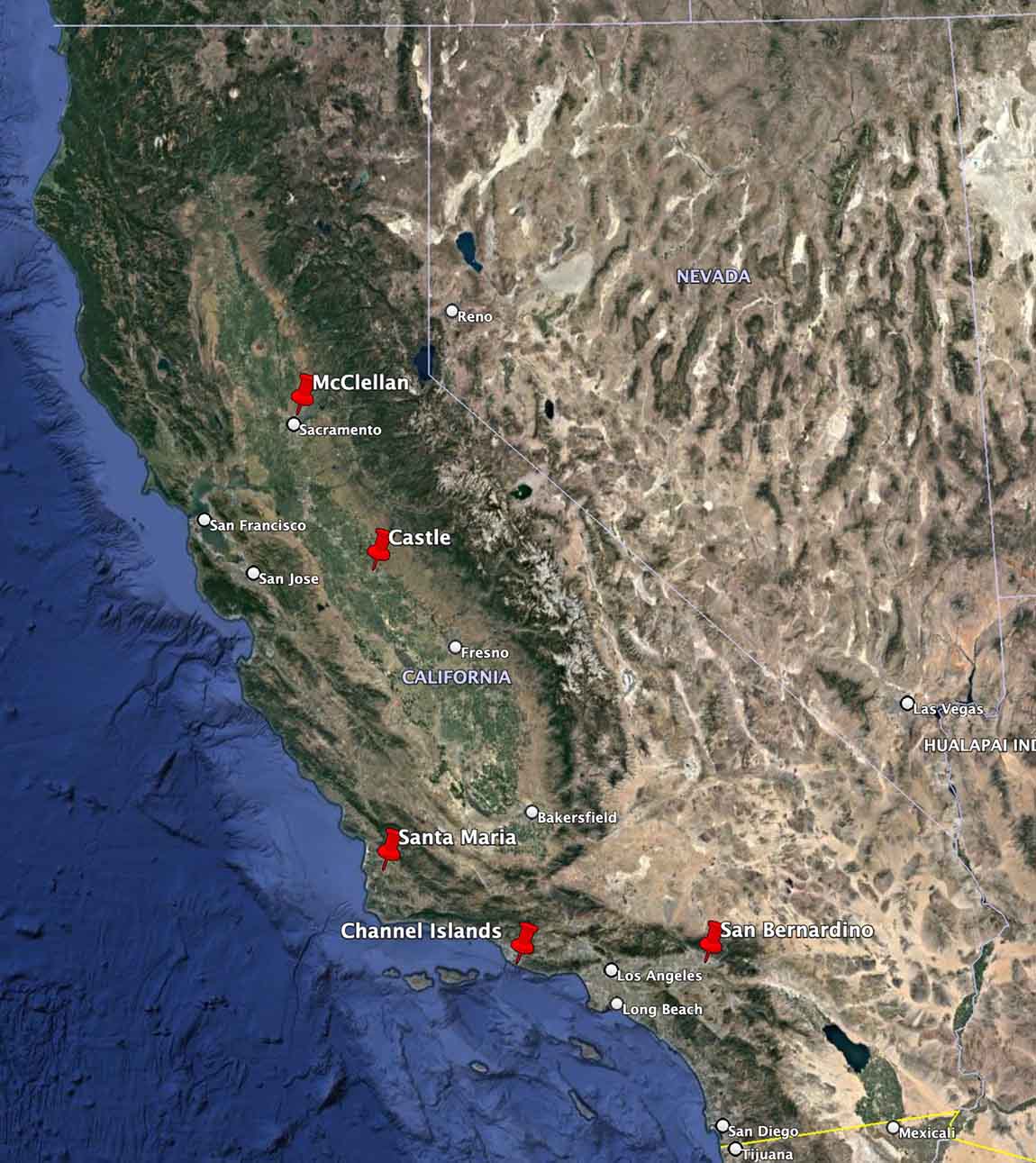 VLAT bases in California