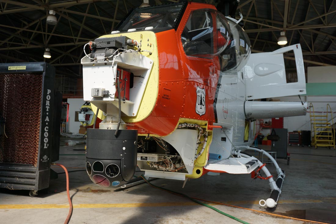 Cobra helicopter undergoing maintenance