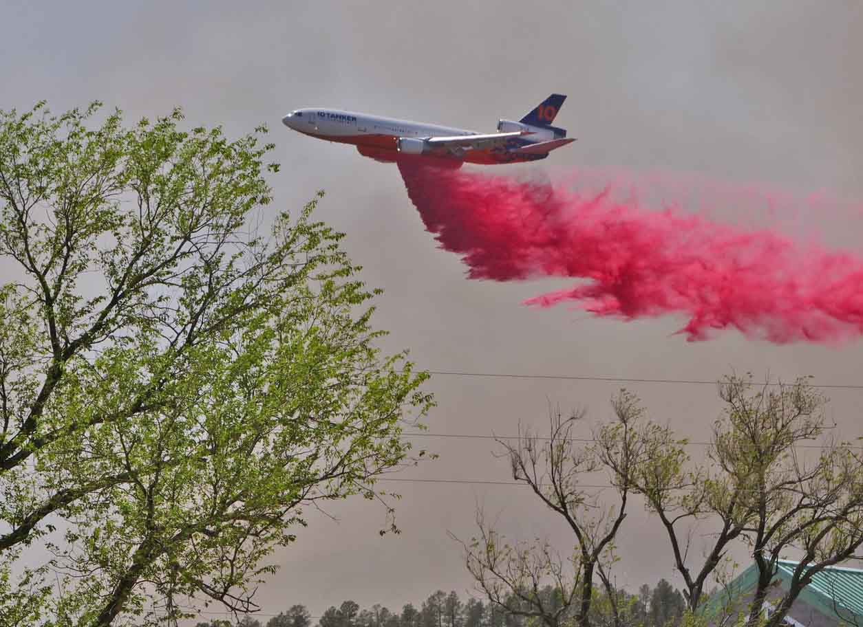 DC-10 air tanker drops Calf Canyon - Hermits Peak Fire