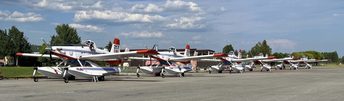 Single engine air tankers at Ladd Field at Fort Wainwright