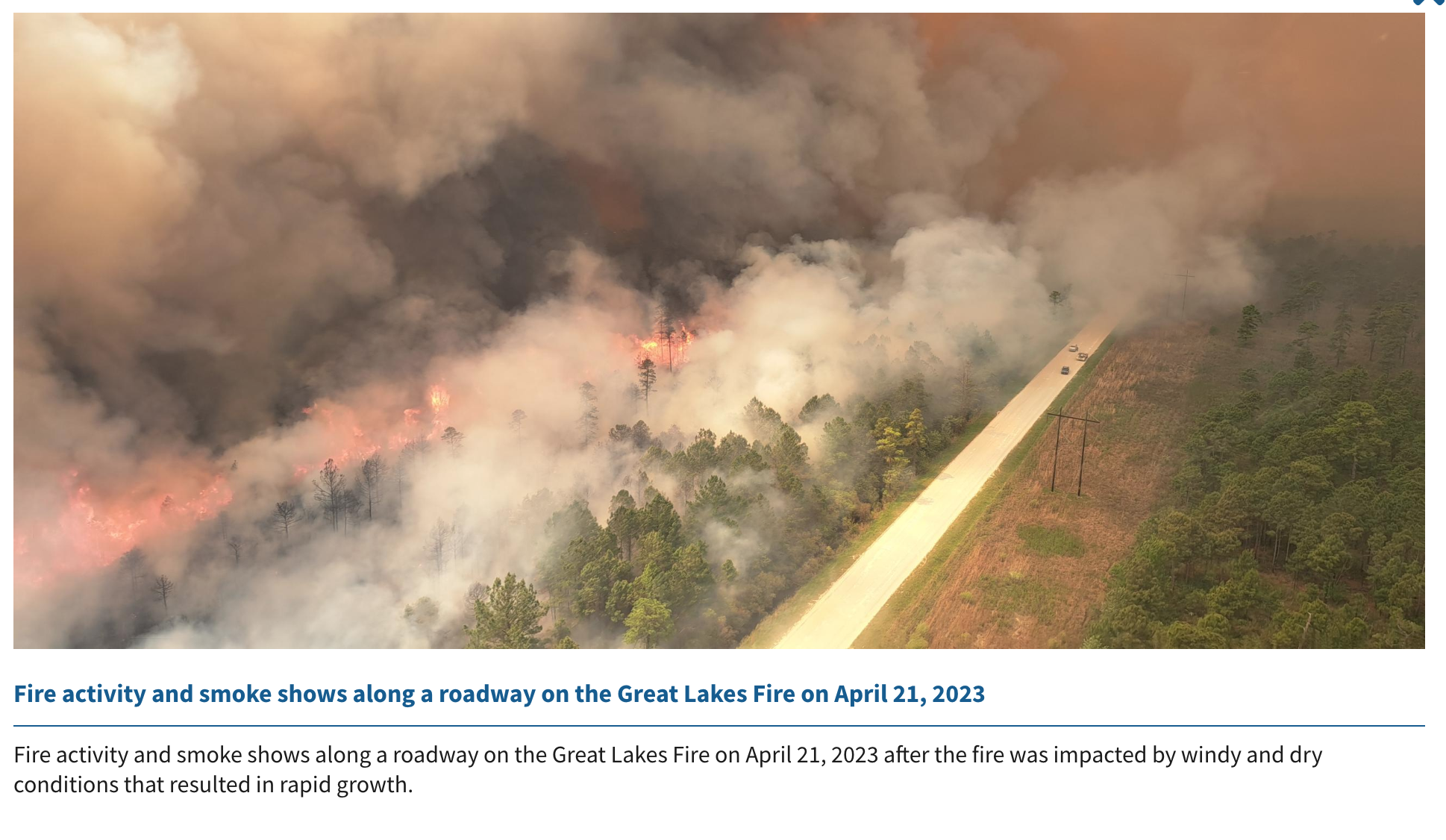INCIWEB PHOTO, Great Lakes Fire.