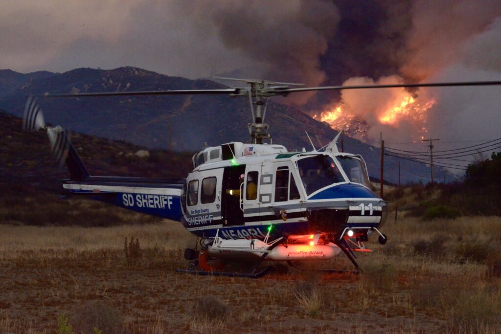 SDSO Copter 11 Border 32 Fire: San Diego Sheriﬀs/Cal Fire Copter 11 photo © Josh Stotler