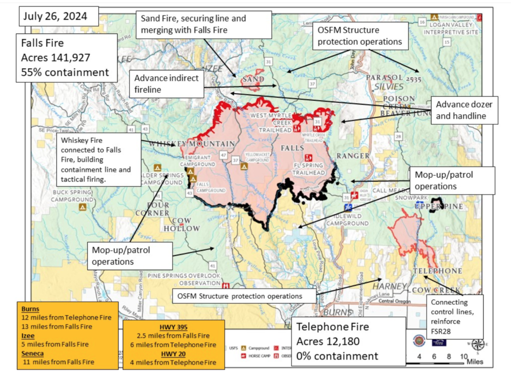 Falls Fire map